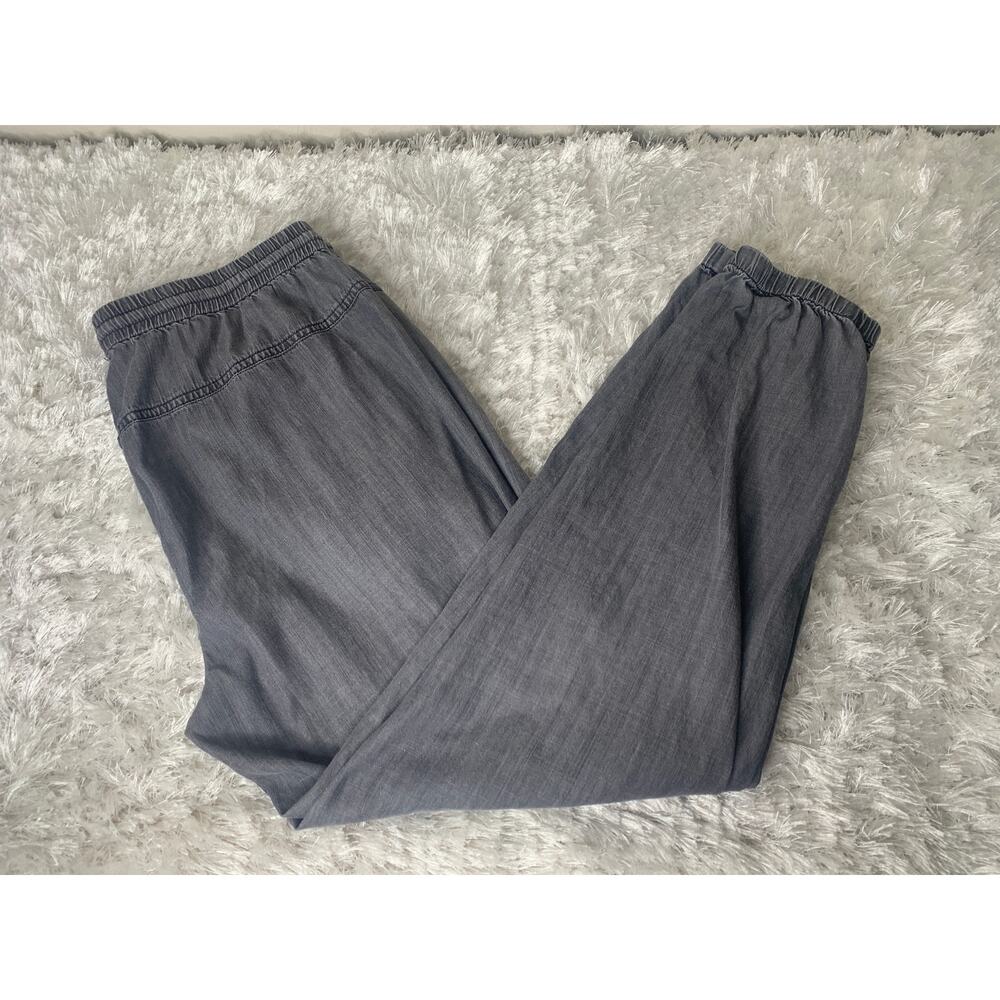 Eileen Fisher Sz Small Lightweight Denim Chino Joggers Gray